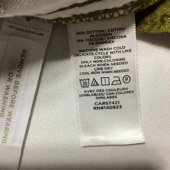 LOFT Olive Velvet Skinny Pants - Picture 5 of 9